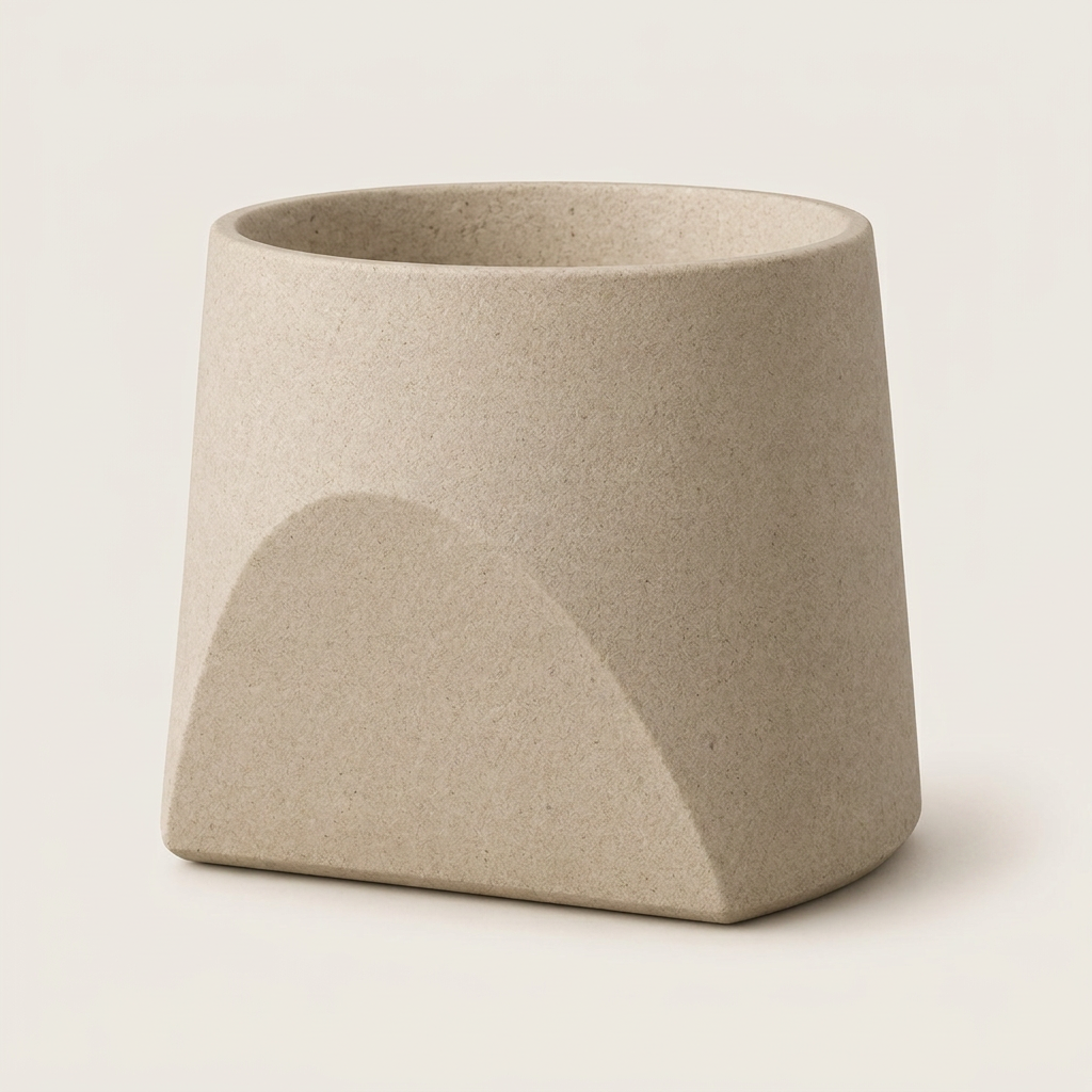 Arche — macetero escultórico de hormigón con relieve arquitectónico