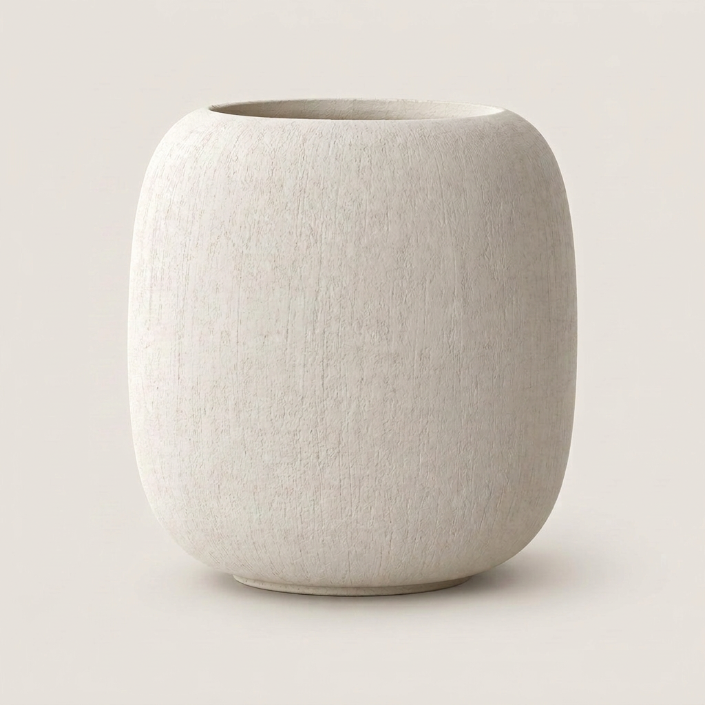 Cocoon — macetero ovalado de hormigón para interior y exterior