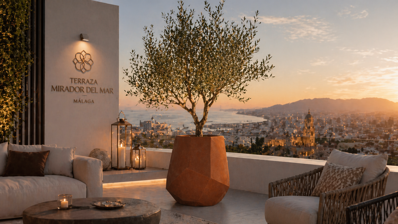 Jardineras de hormigón para terrazas y restaurantes exteriores